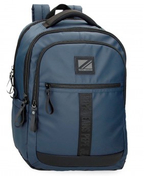 Mochila Portaordenador 3 compartimentos Pepe Jeans Hoxton Azul Marino | Maletia.com