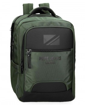 Mochila Portaordenador 2 compartimentos Pepe Jeans Bromley Verde | Maletia.com