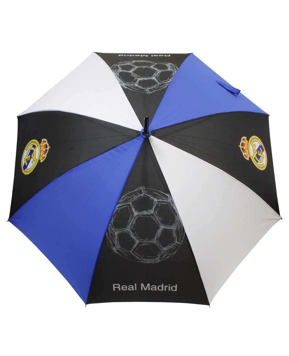 paraguas plegable negro real madrid 